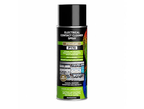 Electrical contacts are sprayed with